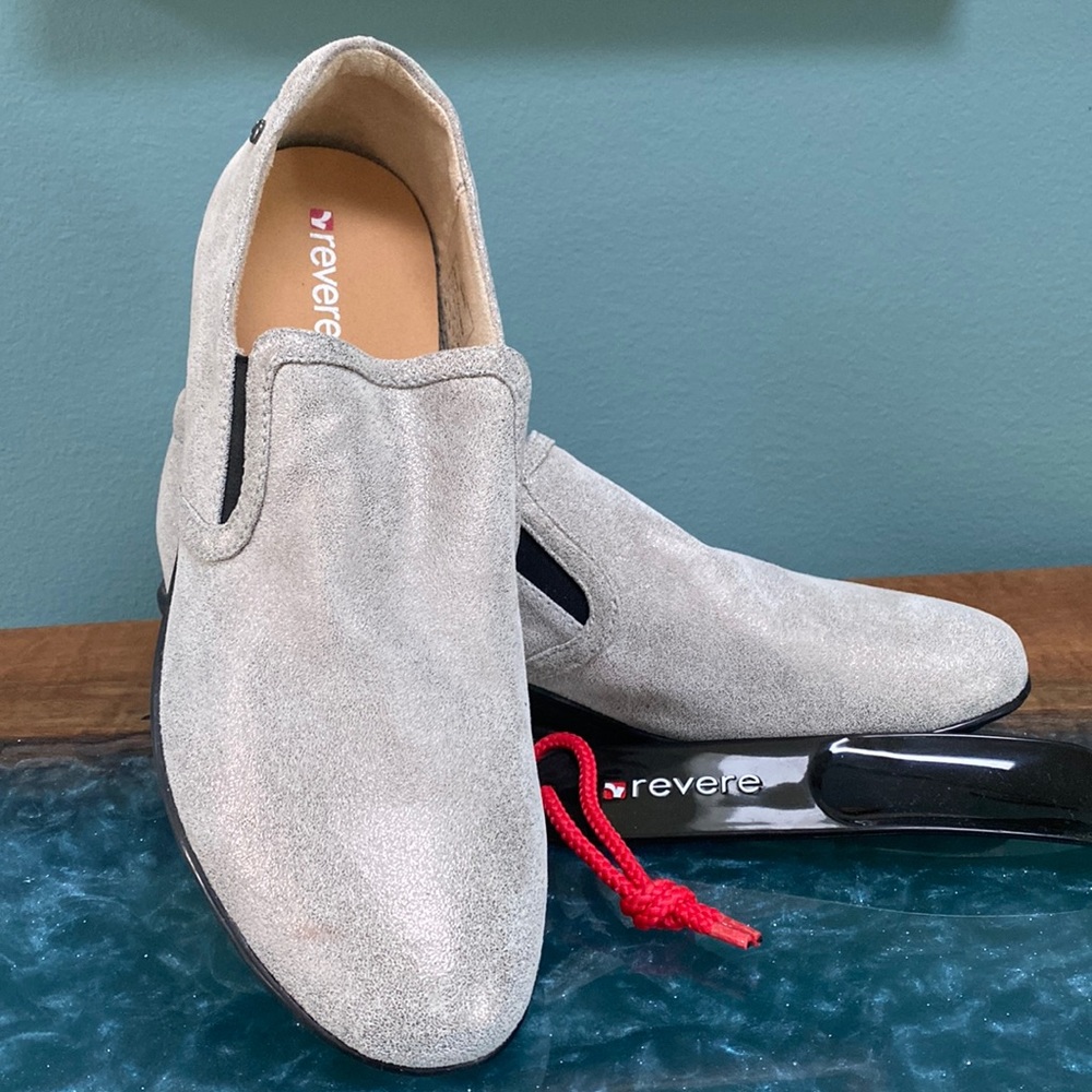 Nwot Revere Jordan Gold Wash Slip On Shoes Metallic 10M